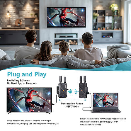 VIDEOCAST Wireless HD HDMI Transmitter and Receiver VC-TX821