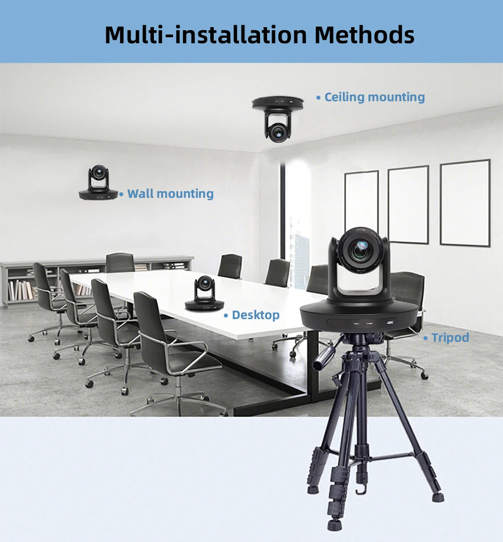 VIDEOCAST VC90A 10X 4K AI Tracking PTZ Camera for Online Teaching, Worship etc