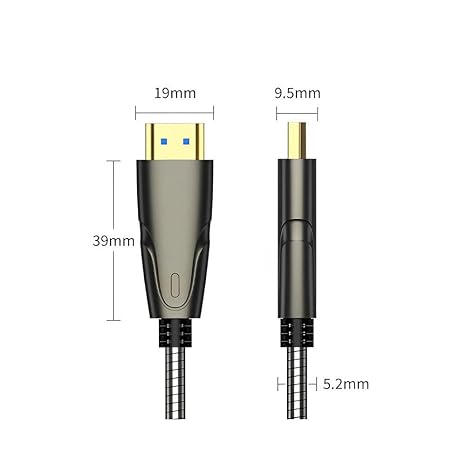 HDMI AOC Optical Fiber Cable 2.1 Active HDMI Fiber Optic CableSteel Armored 4K 30M