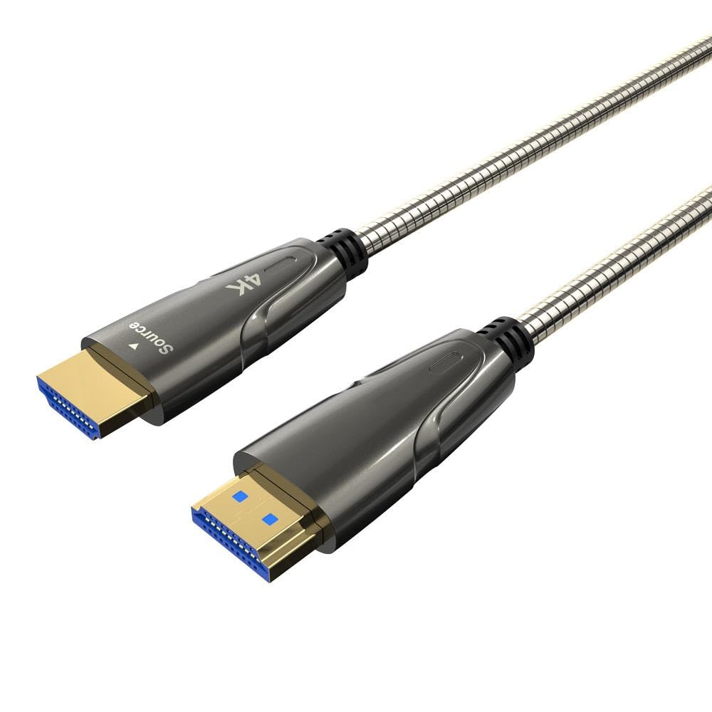 HDMI AOC Optical Fiber Cable 2.1 Active HDMI Fiber Optic CableSteel Armored 4K 20M