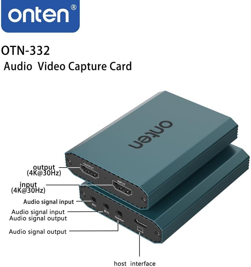 ONTEN 4K Audio Video Capture Card 4K@30Hz (OTM 332)