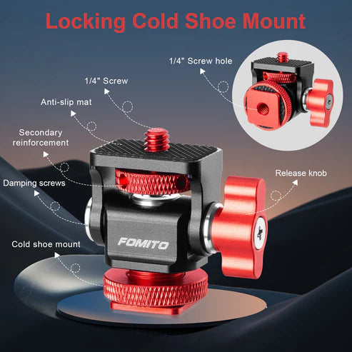Fomito- Z3 Camera Monitor Holder Mount Arm Hot Shoe Adapter for Field Monitor, Smartphone, LED Video Light, Microphone