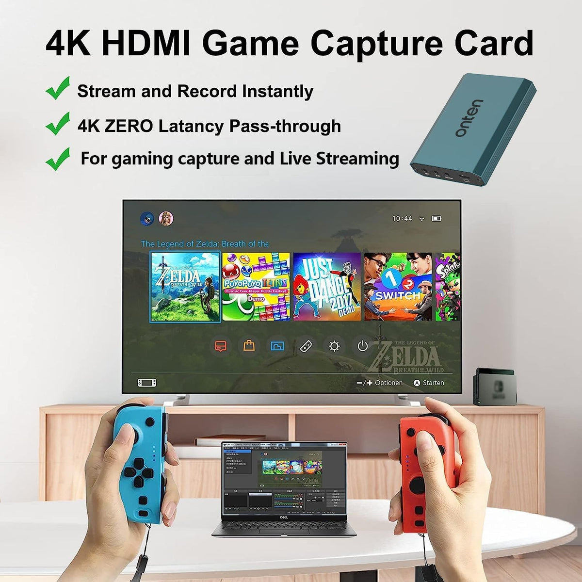 ONTEN 4K Audio Video Capture Card 4K@30Hz (OTM 332)