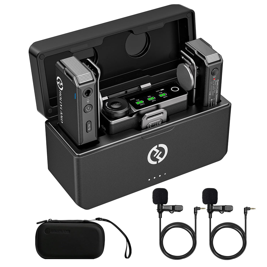 Hollyland Lark MAX Wireless Microphone System with ENC Noise Canceling Studio Audio Quality Camera Mic with Up to 14H Backup Record 22H Duration 820 ft Range for Filmmaking Interviewing Podcasting