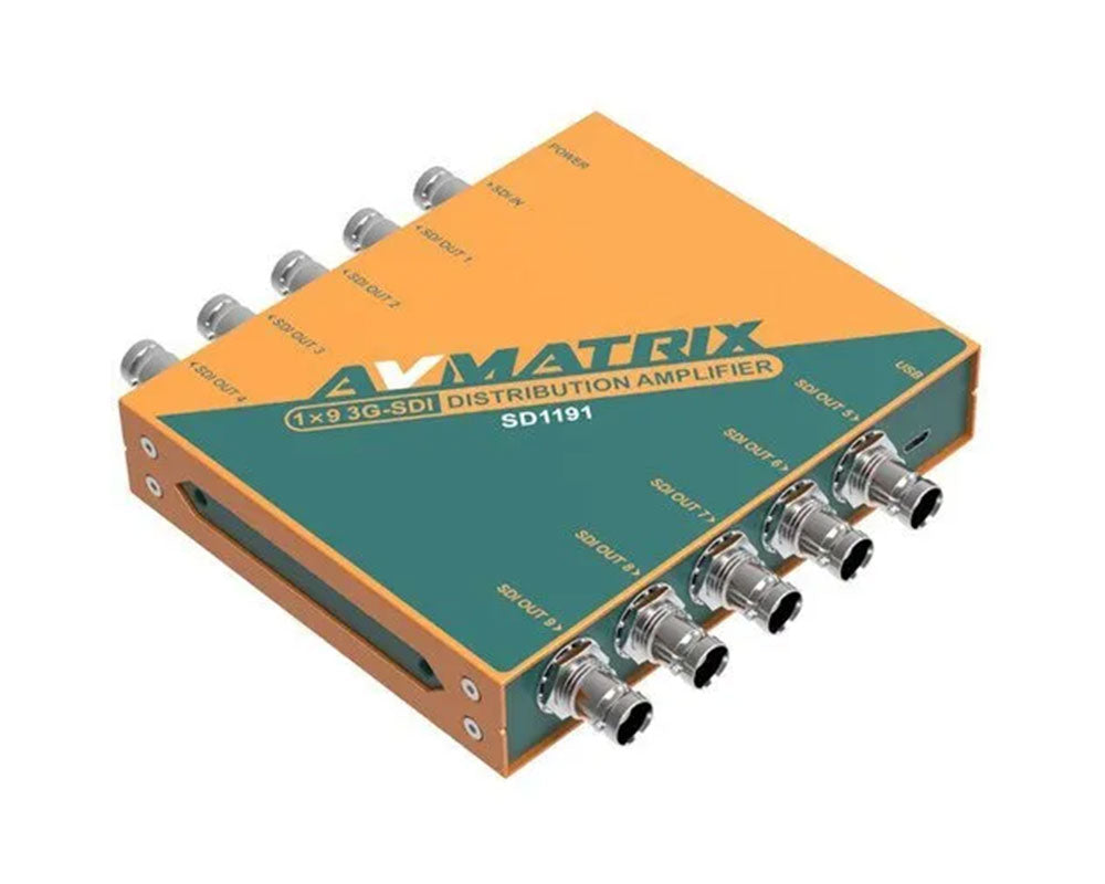 AVMATRIX 1×9 3G-SDI Reclocking Distribution Amplifier
