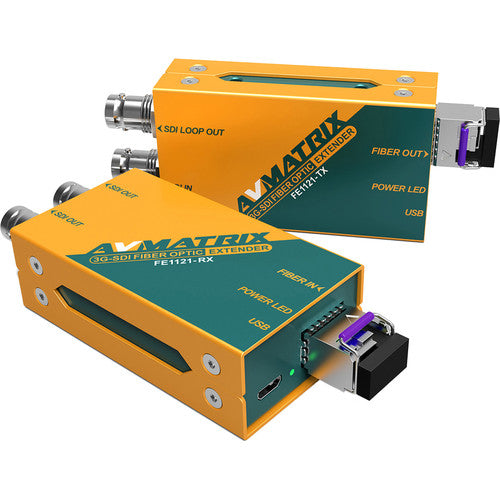 AVMATRIX F1121 3G-SDI Fiber Optic Extender Transmitter & Receiver Set
